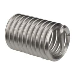 Heli-Coil - 7/16-14 UNC, 7/8" OAL, Free Running Helical Insert - 10-1/4 Free Coils, Tanged, 304 Stainless Steel, Bright Finish, 2D Insert Length - Caliber Tooling