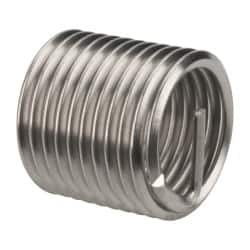 Heli-Coil - 7/16-20 UNF, 0.656" OAL, Free Running Helical Insert - 10-5/8 Free Coils, Tanged, 304 Stainless Steel, Bright Finish, 1-1/2D Insert Length - Caliber Tooling