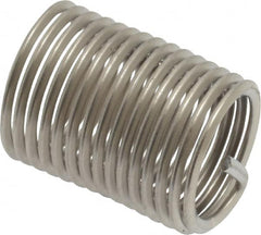 Heli-Coil - 7/16-20 UNF, 7/8" OAL, Free Running Helical Insert - 14-5/8 Free Coils, Tanged, 304 Stainless Steel, Bright Finish, 2D Insert Length - Exact Industrial Supply