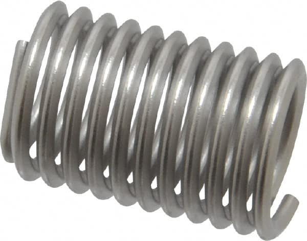 Heli-Coil - 1/2-13 UNC, 1" OAL, Free Running Helical Insert - 11 Free Coils, Tanged, 304 Stainless Steel, Bright Finish, 2D Insert Length - Exact Industrial Supply