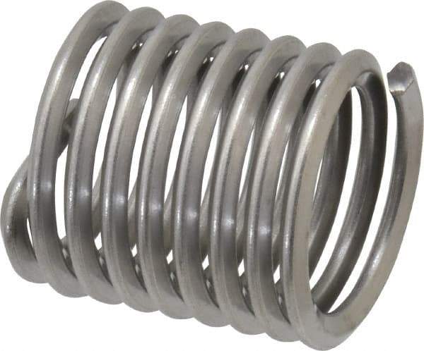 Heli-Coil - 5/8-11 UNC, 0.938" OAL, Free Running Helical Insert - 8-1/2 Free Coils, Tanged, 304 Stainless Steel, Bright Finish, 1-1/2D Insert Length - Caliber Tooling