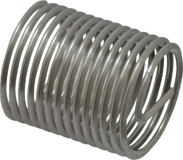 Heli-Coil - 5/8-18 UNF, 0.938" OAL, Free Running Helical Insert - 14-1/8 Free Coils, Tanged, 304 Stainless Steel, Bright Finish, 1-1/2D Insert Length - Caliber Tooling