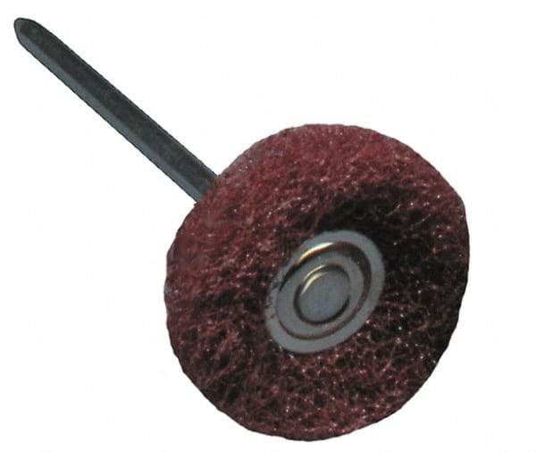 Superior Abrasives - 1" Fine Grade Deburring Disc - 1/8" Shank Diam, Shank Connection - Caliber Tooling