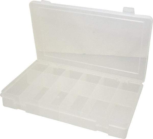 Durham - 10-13/16" Wide x 1-3/4" High x 6-3/4" Deep, Small Parts Compartment Box - Polypropylene Frame, 12 Compartments, 3" Wide x 1-9/16" High x 1-11/16" Deep Bin - Caliber Tooling