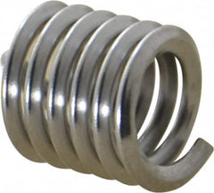 Heli-Coil - 1/4-20 UNC, 3/8" OAL, Free Running Helical Insert - 5-3/4 Free Coils, Tanged, Stainless Steel, Bright Finish, 1-1/2D Insert Length - Caliber Tooling