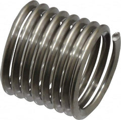 Heli-Coil - 1/4-28 UNF, 3/8" OAL, Free Running Helical Insert - 8-1/4 Free Coils, Tanged, Stainless Steel, Bright Finish, 1-1/2D Insert Length - Caliber Tooling