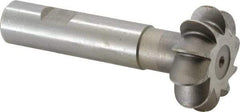 Whitney Tool Co. - 5/16" Radius, 11/16" Circle Diam, 1-3/4" Cutter Diam, Shank Connection, Convex Radius Cutter - 3/4" Shank Diam, 4" OAL, High Speed Steel, Uncoated, Profile Ground, 10 Teeth, Weldon Flat - Caliber Tooling