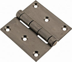 Made in USA - 3" Long x 3" Wide x 1/8" Thick, 302/304 Stainless Steel Commercial Hinge - 6 Holes, 0.25" Pin Diam - Caliber Tooling