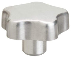 J.W. Winco - 50mm Head Diam, 5 Point Lobed Knob - Aluminum - Caliber Tooling