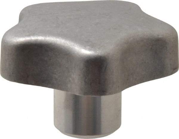 J.W. Winco - 50mm Head Diam, 5 Point Lobed Knob - M8x1.25 Hole, Aluminum - Caliber Tooling