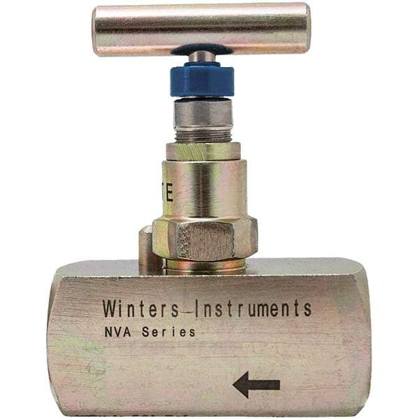 Value Collection - 1/4" Pipe, Inline Hard Seat Needle Valve - FNPT x FNPT Ends, Alloy Valve, 10,000 Max psi - Caliber Tooling