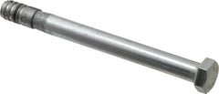 Made in USA - 3/8" Diam, 3/8" Drill, 4" OAL, Taper Bolt Concrete Anchor - Grade 5 Steel, Zinc-Plated Finish, Hex Head, Hex Drive - Caliber Tooling