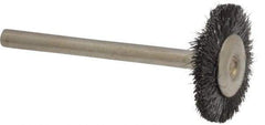 Osborn - 3/4" OD, 1/8" Shank Diam, Crimped Steel Wheel Brush - 0.003" Filament Diam, 25,000 RPM - Caliber Tooling