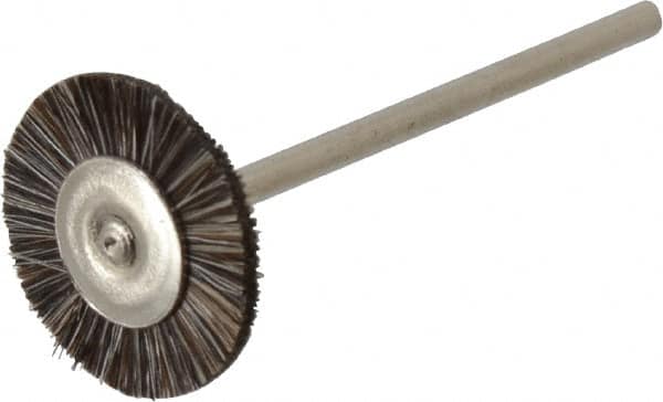 Osborn - 3/4" OD, 3/32" Shank Diam, Crimped Natural Fiber Wheel Brush - 0.003" Filament Diam, 25,000 RPM - Caliber Tooling