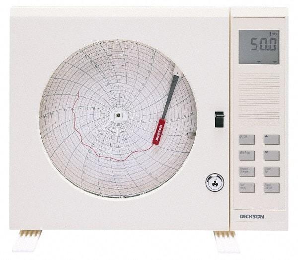 Dickson - 32 to 122°F, 24 Hour Recording Time Chart - 8 Inch Diameter, Use with Esx Recorders - Caliber Tooling