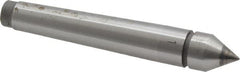 Value Collection - 0.48" Head Diam, Carbide-Tipped Steel Standard Point Solid Dead Center - 1MT Morse Taper, 0.48" Point Diam, 3.15" OAL - Caliber Tooling