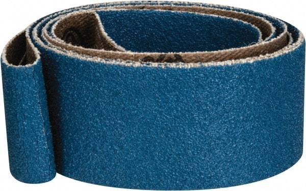 Made in USA - 1" Wide x 42" OAL, 80 Grit, Zirconia Alumina Abrasive Belt - Zirconia Alumina, Medium, Coated, X Weighted Cloth Backing - Caliber Tooling