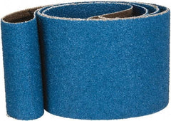 Made in USA - 2" Wide x 48" OAL, 60 Grit, Zirconia Alumina Abrasive Belt - Zirconia Alumina, Medium, Coated, X Weighted Cloth Backing - Caliber Tooling