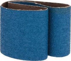 Made in USA - 3" Wide x 21" OAL, 36 Grit, Zirconia Alumina Abrasive Belt - Zirconia Alumina, Very Coarse, Coated, X Weighted Cloth Backing - Caliber Tooling