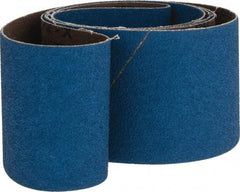 Made in USA - 2-1/2" Wide x 60" OAL, 60 Grit, Zirconia Alumina Abrasive Belt - Zirconia Alumina, Medium, Coated, X Weighted Cloth Backing - Caliber Tooling