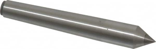 Made in USA - Carbide-Tipped Alloy Steel Standard Point Solid Dead Center - 1MT Morse Taper, 3-5/16" OAL - Caliber Tooling