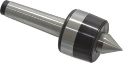 Bison - MT3 Taper Shank, 2.2" Head Diam 925 Lb Capacity Live Center - 4,000 Max RPM, 0.98" Point Diam, 1.12" Point Len, 925 Lb Max Workpc, 6.14" OAL, 1.12" Long Tip, Standard Point - Caliber Tooling