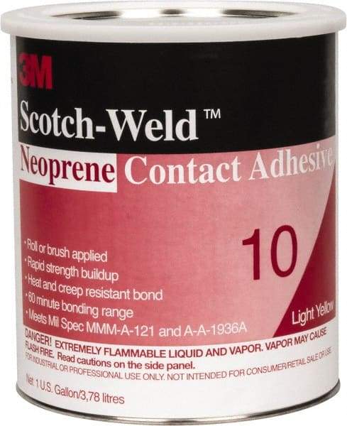 3M - 1 Gal Can Amber Contact Adhesive - Series 10, 30 min Working Time, Bonds to Cardboard, Ceramic, Foam, Glass, Metal, Paper & Wood - Caliber Tooling