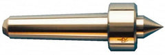 Riten - B&S 10 Taper Shank, 2-1/8" Head Diam 6,750 Lb Capacity Live Center - 1,000 Max RPM, 1-3/16" Long Case, 1" Point Diam, 1" Point Len, 1,800 Lb Max Workpiece, Standard Point - Caliber Tooling