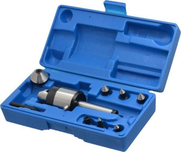 Interstate - 7 Point, 740 Lb Max Workpiece, 5-21/32" OAL, 1-5/16" Head Diam, Tool Steel, Live Center & Point Set - 2MT Taper, Interchangeable - Caliber Tooling