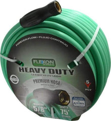 Made in USA - 75' Long Forever Hose - 5/8" Diam, 3/4" GHT, Rubber/Vinyl, 340 psi, All Season, Green - Caliber Tooling