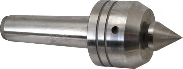 Royal Products - MT5 Taper Shank, 3-1/2" Head Diam 2,880 Lb Capacity Live Center - 3,500 Max RPM, 2.64" Head Length, 1-1/2" Point Diam, 1.79" Point Len, 1,070 Lb Max Workpc, 10-1/16" OAL, Changeable Standard Point - Caliber Tooling