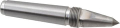 Royal Products - 0.938" Head Diam, Carbide-Tipped Steel Long Point Solid Dead Center - 3MT Morse Taper, 0.38" Point Diam, 5.94" OAL - Caliber Tooling