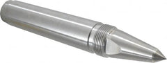 Royal Products - 1.231" Head Diam, Carbide-Tipped Steel Long Point Solid Dead Center - 4MT Morse Taper, 1/2" Point Diam, 7-5/16" OAL - Caliber Tooling