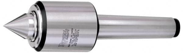 Royal Products - MT5 HD Taper Shank, 3.82" Head Diam 5,300 & 10,540 Lb Capacity Live Center - 3,000 Max RPM, 3.89" Head Length, 2" Point Diam, 2.31" Point Len, 5,240 Lb Max Workpc, 11-13/16" OAL, Standard Point - Caliber Tooling