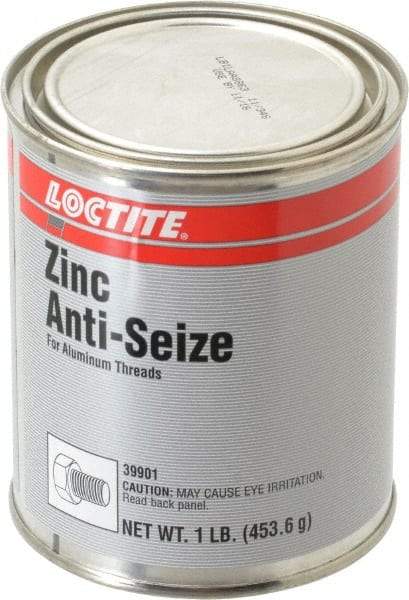 Loctite - 1 Lb Can General Purpose Anti-Seize Lubricant - Zinc, -29 to 398°C, Gray, Water Resistant - Caliber Tooling