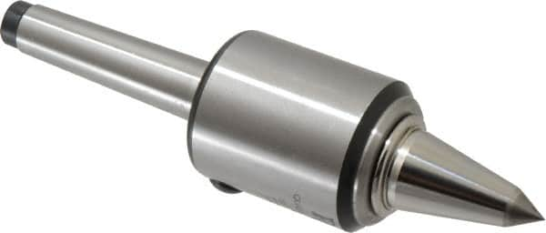 Royal Products - MT2 Taper Shank, 1.7" Head Diam 830 Lb Capacity Carbide Tipped Live Center - 12,000 Max RPM, 2.12" Head Length, 7/8" Point Diam, 1-3/4" Point Len, 180 Lb Max Workpc, 6-39/64" OAL, 3/8" Tip Diam, Long Point - Caliber Tooling