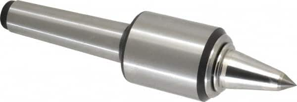 Royal Products - MT3 Taper Shank, 1.7" Head Diam 830 Lb Capacity Carbide Tipped Live Center - 12,000 Max RPM, 2.12" Head Length, 7/8" Point Diam, 1-3/4" Point Len, 180 Lb Max Workpc, 7-23/32" OAL, 3/8" Tip Diam, Long Point - Caliber Tooling