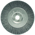 4" Diameter - 3/8-1/2" Arbor Hole - Crimped Steel Wire Straight Wheel - Caliber Tooling