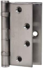 Stanley - 4-1/2" Long Steel Commercial Hinge - Satin Chrome Finish, 5 Knuckles, 8 Holes - Caliber Tooling