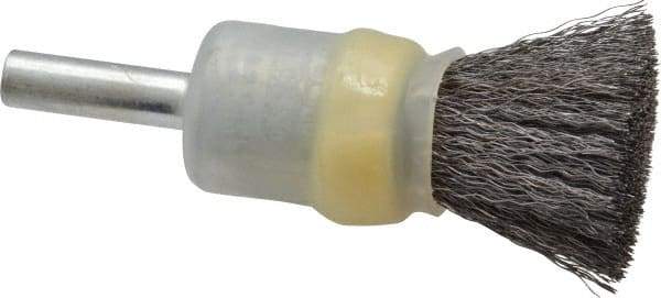 Osborn - 1/2" Brush Diam, Crimped, End Brush - 1/4" Diam Shank, 25,000 Max RPM - Caliber Tooling