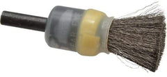 Osborn - 1/2" Brush Diam, Crimped, End Brush - 1/4" Diam Shank, 25,000 Max RPM - Caliber Tooling