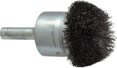 Osborn - 1-1/4" Brush Diam, Crimped, End Brush - 1/4" Diam Shank, 15,000 Max RPM - Caliber Tooling