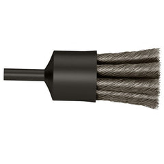 Osborn - 3/4" Brush Diam, Knotted, End Brush - 1/4" Diam Shank, 20,000 Max RPM - Caliber Tooling