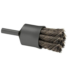 Osborn - 1" Brush Diam, Knotted, End Brush - 1/4" Diam Shank, 20,000 Max RPM - Caliber Tooling