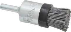 Osborn - 80 Grit, 3/4" Brush Diam, End Brush - Medium Grade, 1/4" Diam Shank, 9,000 Max RPM - Caliber Tooling