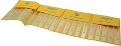 Precision Brand - 20 Piece, 0.001 to 0.03" Thick, Parallel Feeler Gage Set - 5" Leaf Length, 1/2" Wide, Brass - Caliber Tooling