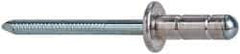 RivetKing - Size 84-86 Dome Head Aluminum Multi Grip Blind Rivet - Steel Mandrel, 0.156" to 3/8" Grip, 0.511" Head Diam, 0.257" to 0.261" Hole Diam, 0.59" Length Under Head, 1/4" Body Diam - Caliber Tooling