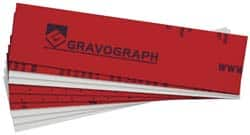 Gravotech - 8 Inch Long x 2 Inch High, Plastic Engraving Stock - Red and White - Caliber Tooling