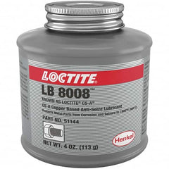 Loctite - 4 oz Can High Temperature Anti-Seize Lubricant - Copper/Graphite, -29 to 1,800°F, Copper Colored, Water Resistant - Caliber Tooling