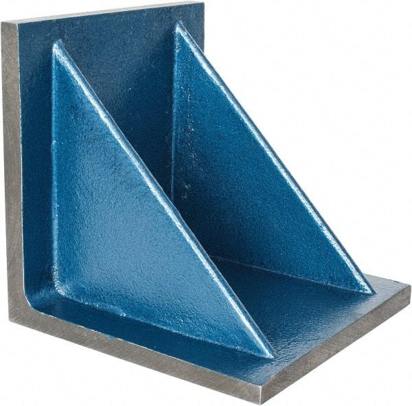 Interstate - 10" Wide x 10" Deep x 10" High Cast Iron Machined Angle Plate - Standard Plate, Flat Surface, Double Web, Single Plate - Caliber Tooling